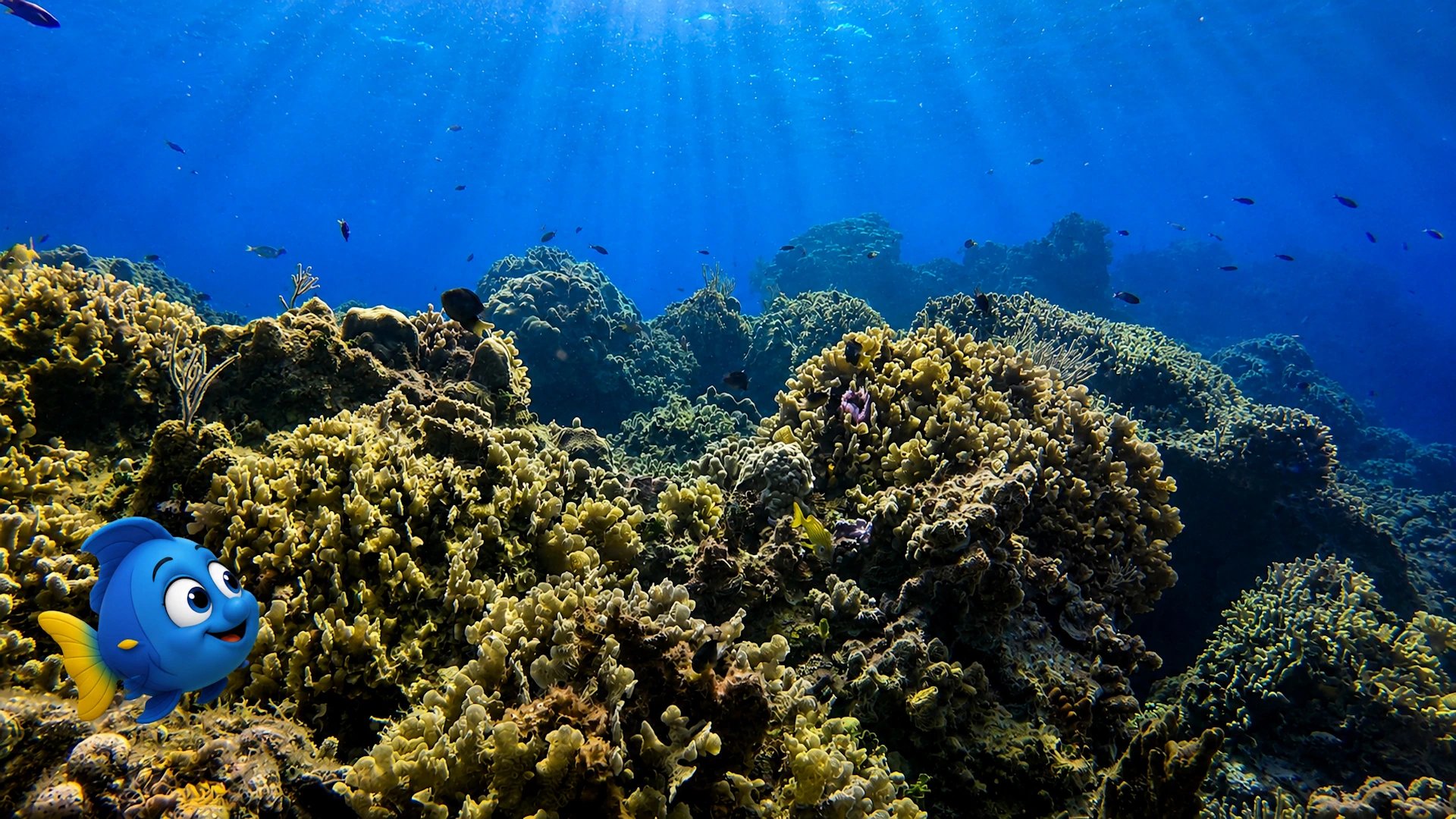 Blu beginning his search for the reef's hidden secrets